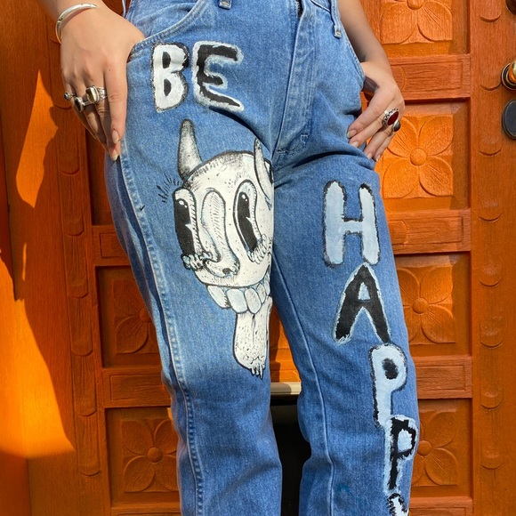 HAND PAINTED PANTS - Picture 2 of 4